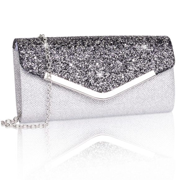 Clutch Purses Mother'S Day Gifts, Shiny Sequin Envelope Clutch :| - Picture 1 of 7